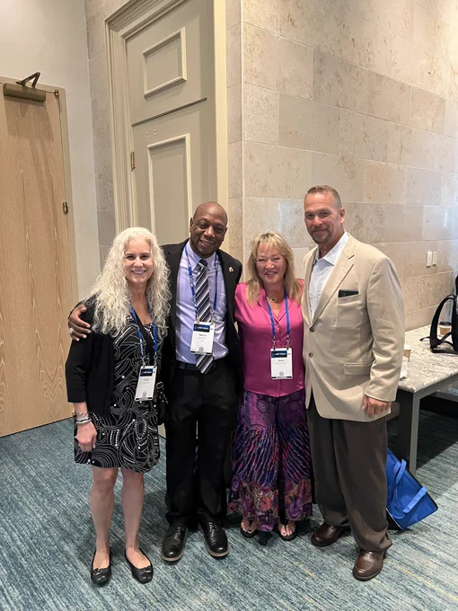Laura Lynch, DEA’s Marcus Pickett, with Sandy Snodgrass who lost her son to fentanyl poisoning.