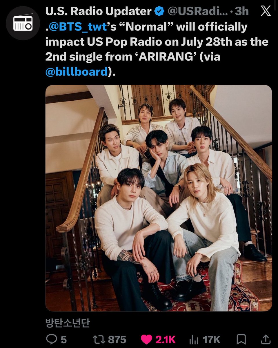 boracharts's tweet photo. This is a straightforward message from BTS that they are aiming for longevity & bigger milestones of their reunion album ARIRANG

This means our target should be shifted directly towards #1 on billboards hot 100 without any excuses mind you if we make it happen than this is gonna mark as Bangtan 8th #1 hits on billboards hot 100 data 

I would also like to request from y’all that if you could help in fundraising than pls contribute, reach out to the funding organiser team and help them

Bighit, Hybe, USA label, Arirang Producers & Songwriters including BTS themselves are aiming for greater outcomes of both the album & tour so we really need to lock tf in and give everything from our side and at this momentum premium streams counts the best so pls renew your accounts based on however you can afford to stream 

Both Normal release & FIFA half time show are prior to eachother estimating tannies gonna perform & promote Normal as their 2nd lead title track infront of the massive crowd

Constant Arirang talk, musical discussion, impact of tour and most important thing chart stability should be our foremost goal without any gibberish hopefully by the time of Normal Release we can reach a good amount of dominance in chart so that our broken stability turns into proper chart stability

Also don’t forget we’re having a normal mv coming soon till then keep swimming 🏊