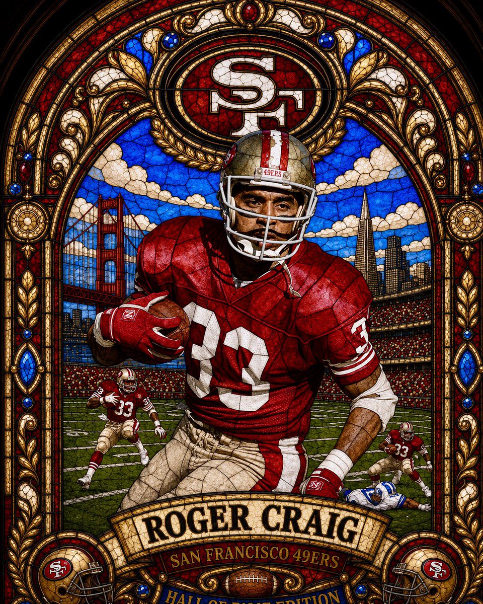 49er_edits's tweet photo. RB Roger Craig - Stained Glass HOF Edition - #49ers #FTTB #RogerCraig https://t.co/To3fPg9csb