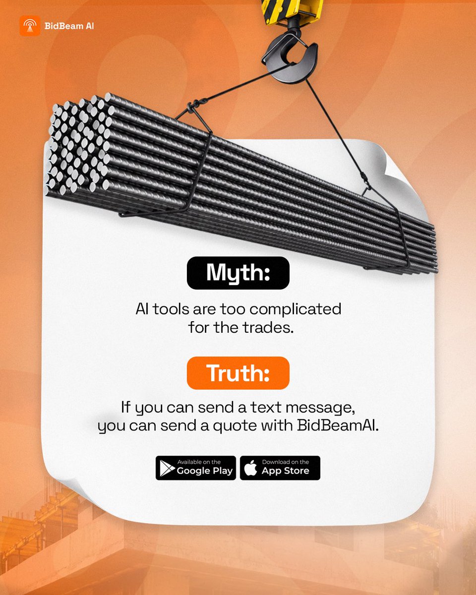BidBeam_AI's tweet photo. You've been doing the hardest job in the building trade for years. 

This is the easiest tool you'll ever use.😎

Download BidBeamAI now and see for yourself. 
🔗 https://t.co/M7ga8BE35p

#AIforContractors #Contractors https://t.co/lzKHXZfpmd