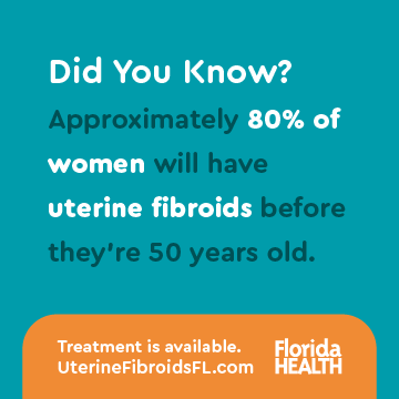 HealthyFla's tweet photo. July is Uterine Fibroid Awareness Month. 

Uterine fibroids are common, noncancerous growths that develop in or on the uterus. While many people have no symptoms, fibroids can cause heavy menstrual bleeding, pelvic pain or pressure, frequent urination, and may make it harder to get or stay pregnant.

If you're experiencing any symptoms, talk with your health care provider. Treatment options are available. To learn more, visit https://t.co/RQZmxSqWjL.

#UterineFibroidAwareness #WomensHealthAwareness #FloridaHealth
