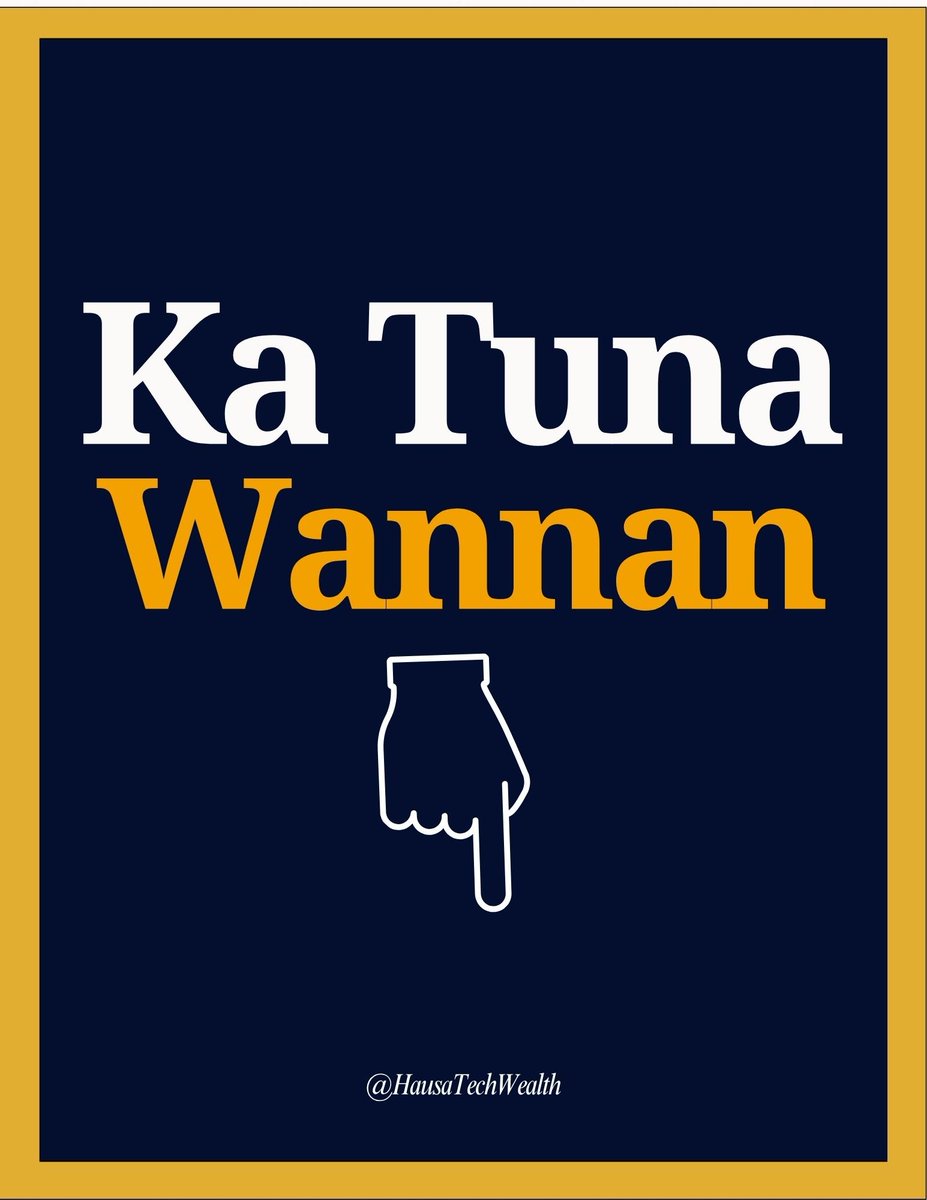 HausaTechWealth's tweet photo. Shekara ɗaya daga yau, za ka yi farin ciki da cewa ka fara yau.
Kar ka jira:
◇ Litinin mai zuwa
◇ Wata mai zuwa
◇ Sabuwar shekara

Fara da abin da kake da shi.

Allah Ya sa wannan makon ya zama mai albarka gare mu baki ɗaya. 🤲

#MondayMotivation #HausaTech #Wealth https://t.co/F81a6xZWSU