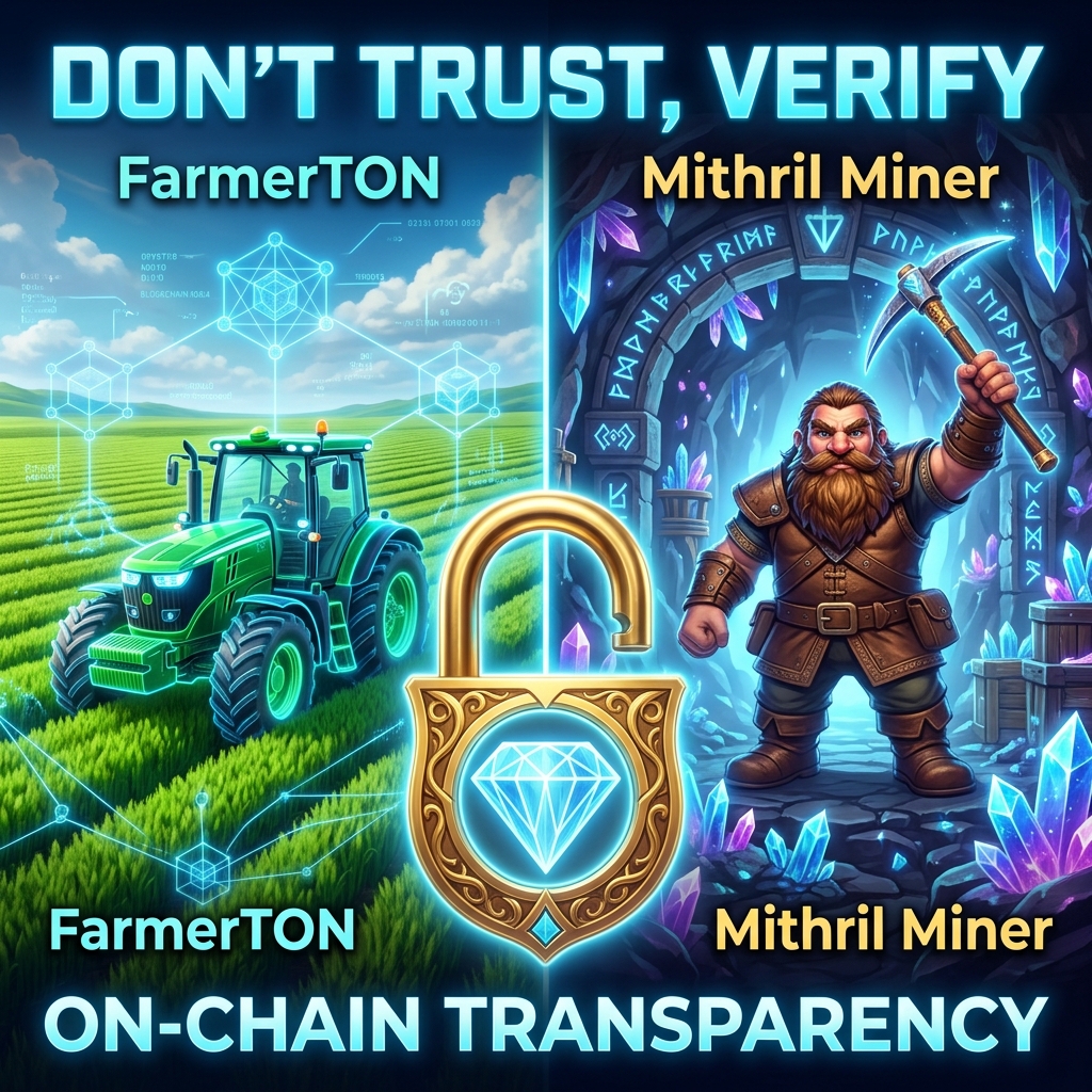 Mithril_Studios's tweet photo. "Don’t trust, verify." — the ultimate rule of Web3. 💎🔒

At Mithril Studios, we don't just say we pay; we show it on the blockchain. Both of our treasury wallets have been sending daily payouts to our players for over 5 months. 

Verify the live on-chain payouts yourself:

🚜 #FarmerTON Treasury:
👉 https://t.co/mfnQ6dWidN

⛏️ #MithrilMiner Treasury:
👉 https://t.co/tJh7MgigWM

No fake promises. Just real gaming, real yield. ⚡️

Start playing:
https://t.co/HqDqMVoqqE
https://t.co/WhVnNGwfHg

#TON #BuildOnTON #Web3Transparency #RealYield #crypto #binance #robinhood