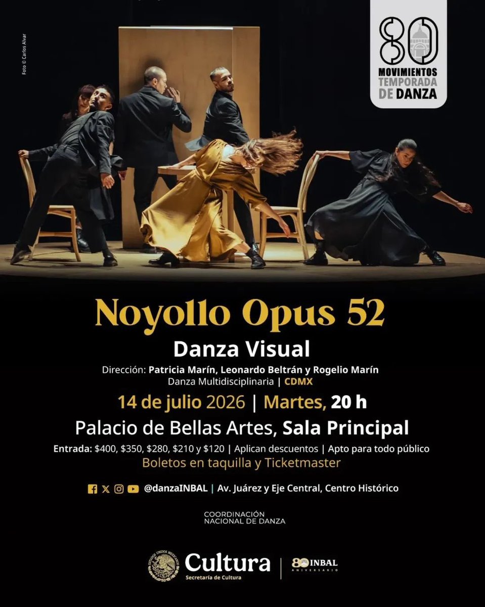 _MenuTeatral's tweet photo. 🎭 ¡GANA UN PASE DOBLE PARA “Noyollo Opus 52”! 🎭

¿Te gustaría vivir una noche de danza contemporánea en el majestuoso Palacio de Bellas Artes? ¡Esta es tu oportunidad!

✨ Participar es muy fácil:

Dale ❤️ a esta publicación.
Sigue nuestra página.
Comenta con quién te gustaría disfrutar esta experiencia y agrega tu nombre completo.