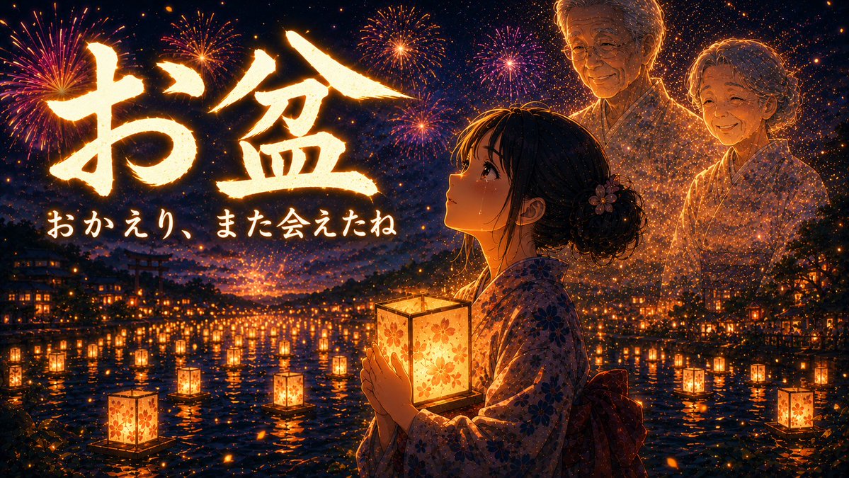 xfile787's tweet photo. お盆 - また会える夜 - 【和風ファンタジーMV/AI楽曲】おじいちゃん、おばあちゃん、おかえり。お盆に想いを繋ぐ歌 https://t.co/EQuGDB22mD @YouTubeより https://t.co/ER30Nqnzla