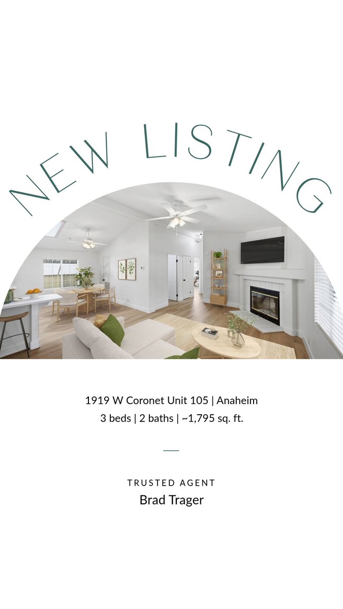 SanClementeRE's tweet photo. New listing at 1919 W. Coronet #105, Anaheim CA
#newlisting #SurterreProperties #Justlisted https://t.co/brQAZdY3L7