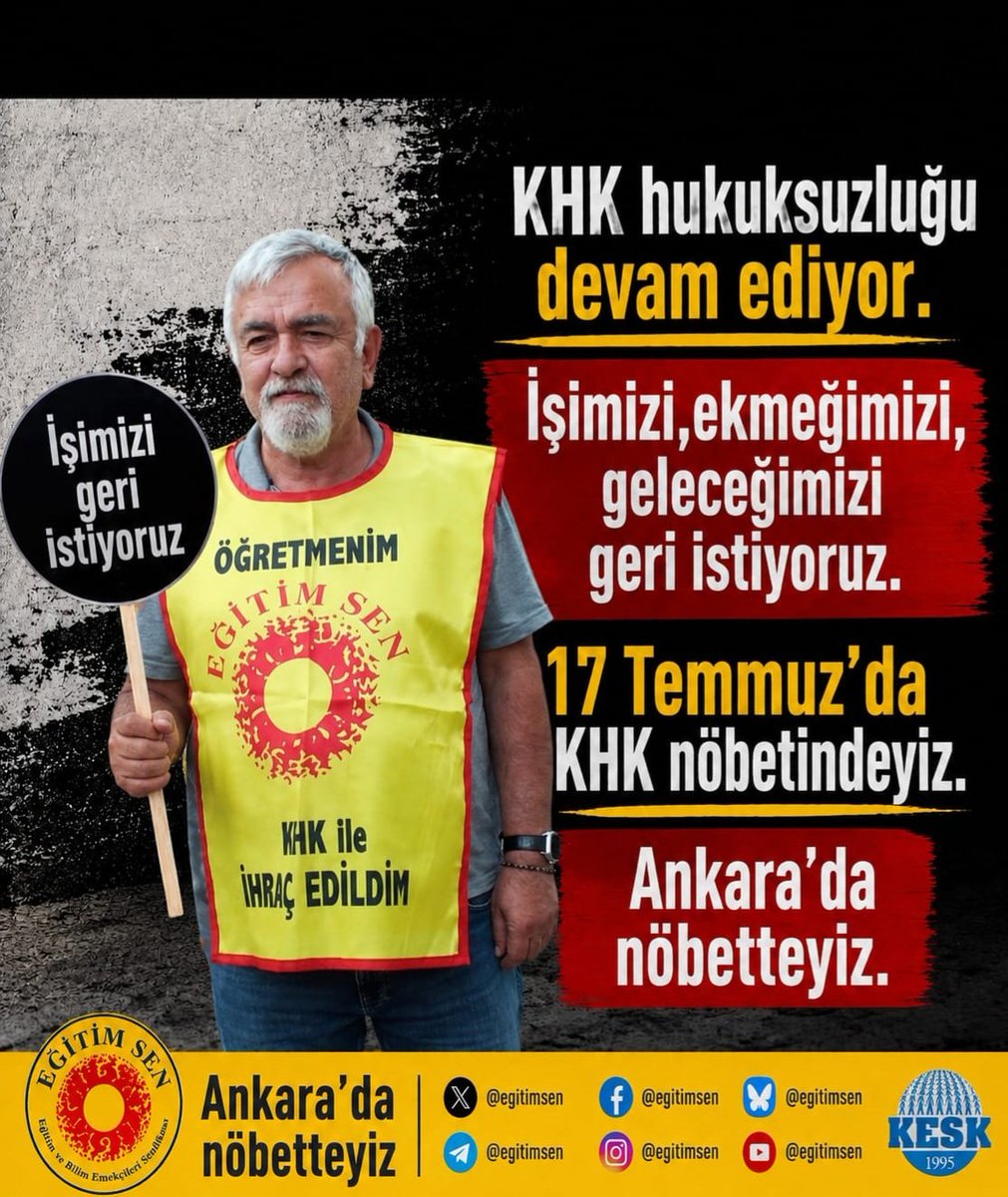 mkorkmaz62's tweet photo. #KHKİhraçlarıSiyasidir ve bu siyasi karara karşı direniş meşrudur. https://t.co/79RvGyx8C9