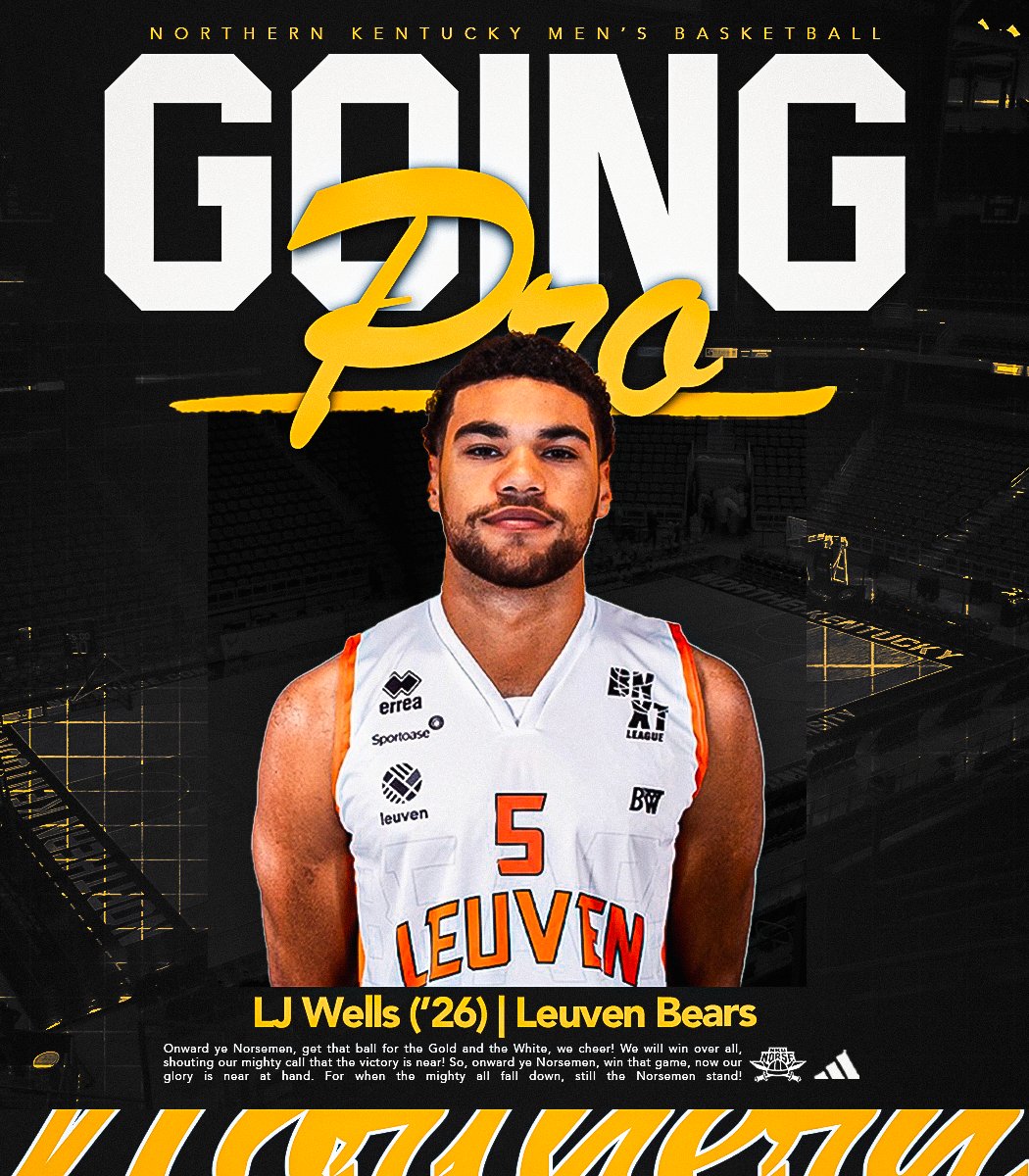NKUNorseMBB's tweet photo. Congrats to Norse alum LJ Wells on signing a professional contract with Leuven Bears! 🇧🇪 https://t.co/6jCWOOvzfy