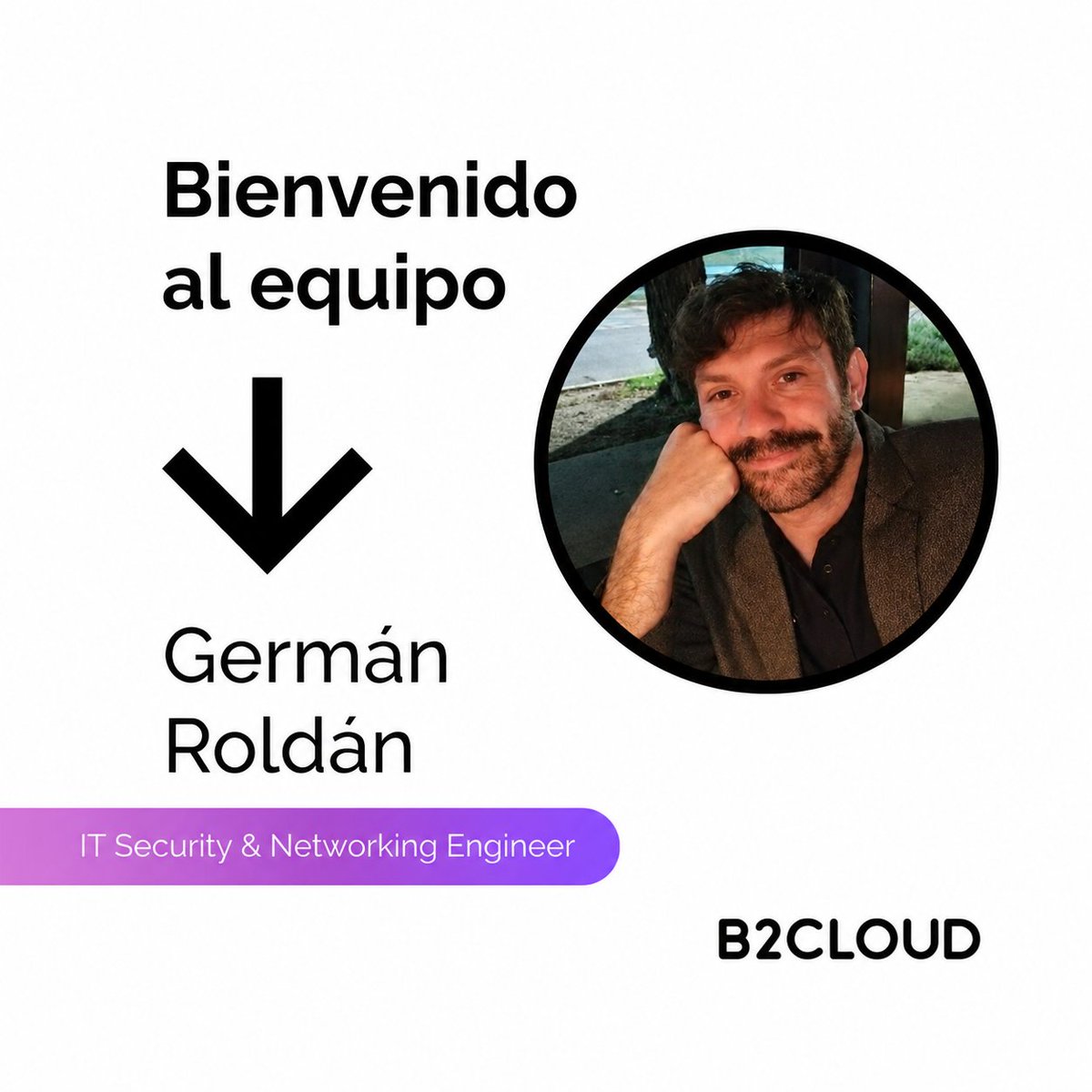 b2cloudtech's tweet photo. 🎉¡Bienvenido a B2CLOUD!
Se suma Germán Roldán como IT Security & Networking Engineer al equipo de Ingeniería.
¡Le deseamos muchos éxitos en esta nueva etapa! 💙🚀
#B2CLOUD #CyberSecurity #Networking #NuevoIngreso https://t.co/J4aabDh9L1