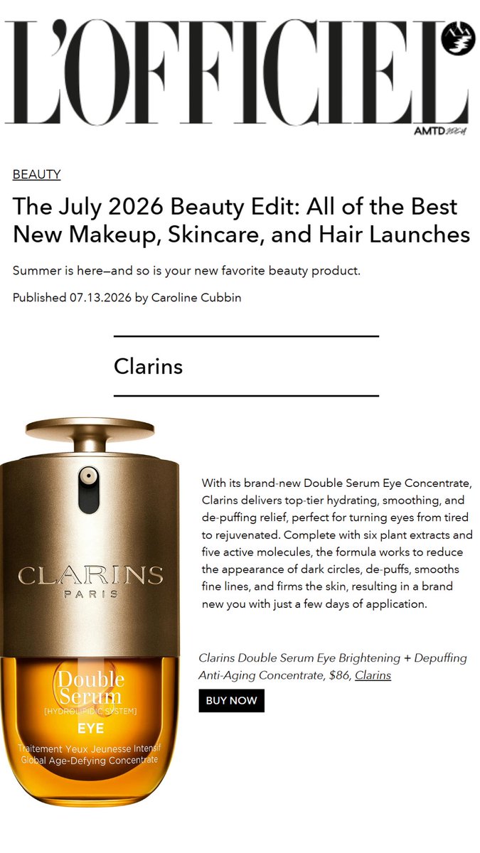 clarinsusa's tweet photo. Spotted in @LOFFICIELUSA July Beauty Edit 🧡 https://t.co/JDN34ScRUc