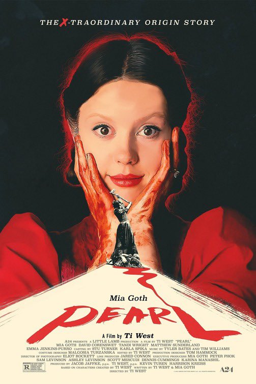 gothfiles's tweet photo. ‘pearl’ (2022) casually having some of the best movie posters ever made https://t.co/mufLmztTsw