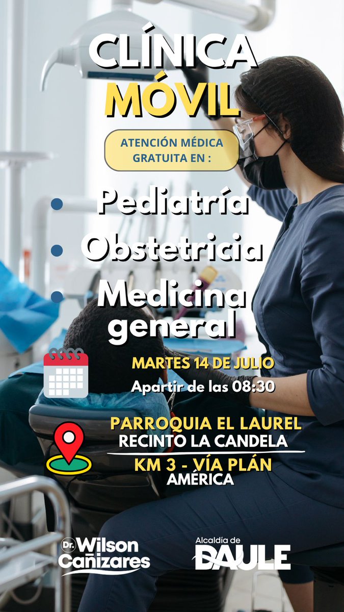 AlcaldiadeDaule's tweet photo. 🏥🚐 Las clínicas móviles municipales llevan atención médica gratuita y medicinas a las comunidades, mientras que la clínica veterinaria móvil cuida la salud de nuestras mascotas con servicios gratuitos. Seguimos trabajando por el bienestar de las familias dauleñas. 💙🐾 https://t.co/vnQQcMNSQP