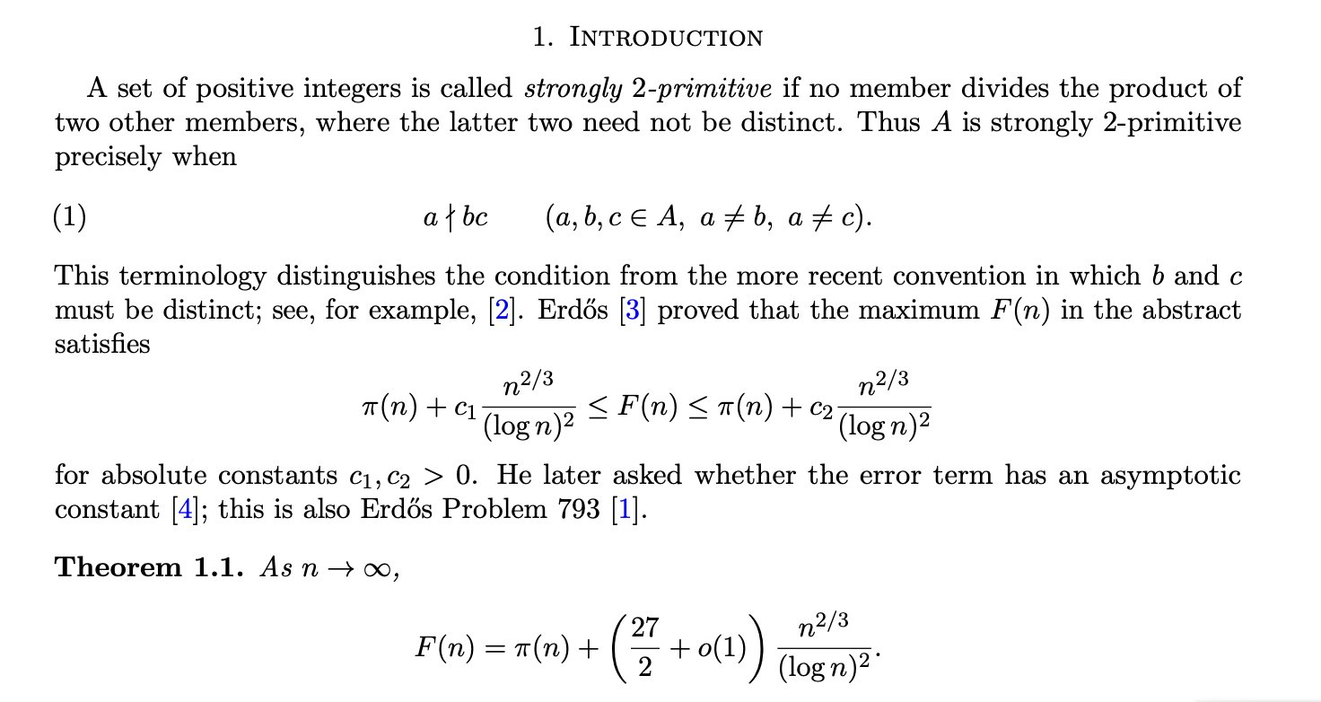 #793 – GPT 5.6 Sol solves it's third Erdos Problem – Two primitives gone