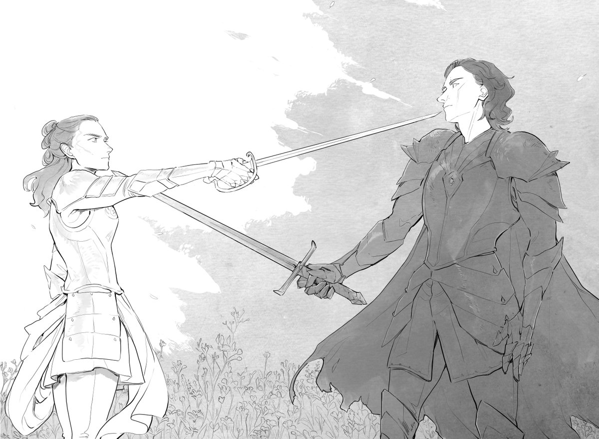 lanimaIu's tweet photo. Knights of light and darkness. I had so much fun drawing this. #Reylo #StarWars https://t.co/ofl1zqoH5K