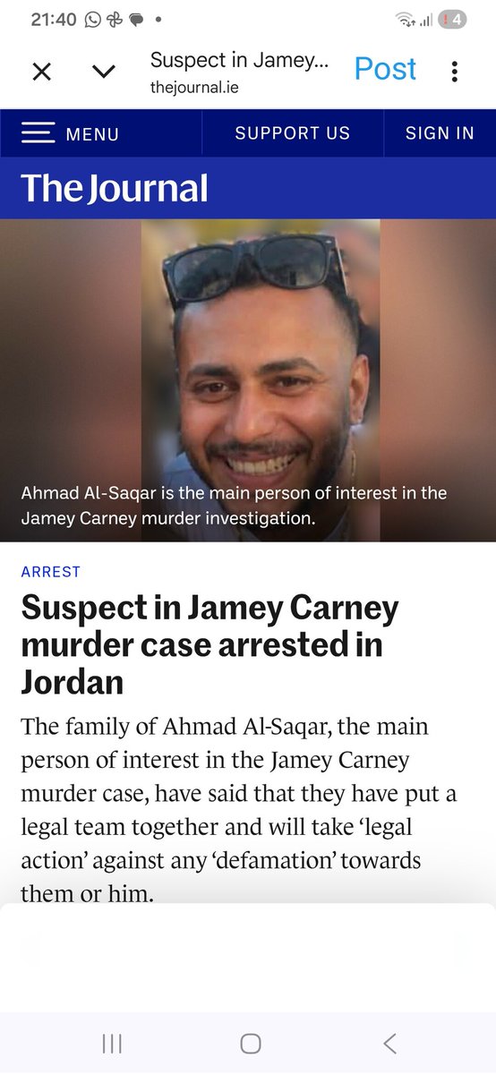 SuzieD755164's tweet photo. AL-Saqar's Family Issue Threats of "Tribal Retaliation" To Irish Online Commentators 

"STATEMENT, WARNING & TRIBAL NOTICE" FROM MURDER SUSPECT'S FAMILY 

“Unfortunately, some reckless voices have rushed ahead of the ongoing case involving our son Ahmad Al-Suqour (previously residing in Ireland),” it continues.

The statement claims that the family have faced “malicious attempts” to “spread racism and sow division among the people of our united Jordanian and Palestinian community.”

They further claim that people have been “insulting the dignity of the young man and the reputation of the Al-Suqour tribe throughout the country”.

The family then warn that they will pursue “legal action” against “defamation” or “racist incitement”, and say that a “legal team” has already been formed to this end.

They add that evidence of such online commentary will be submitted to the Cybercrime Unit of the Jordanian police.

The family say that in addition to this, they will pursue anyone who “insults members of the tribe or their family” through “tribal customs and traditions”.

To sign off, the statement says: “we trust the judiciary and the course of justice. We will not allow any platform or irresponsible individual to turn themselves into judge and jury."