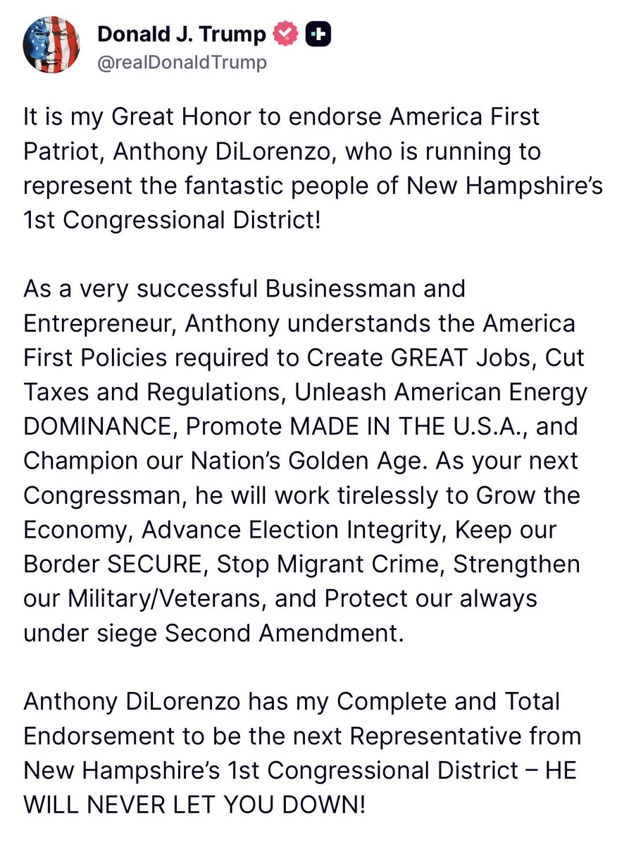 karolineleavitt's tweet photo. Congratulations to my friend, Anthony DiLorenzo. He will be a fantastic representative for New Hampshire! https://t.co/QJKlYTdnxo