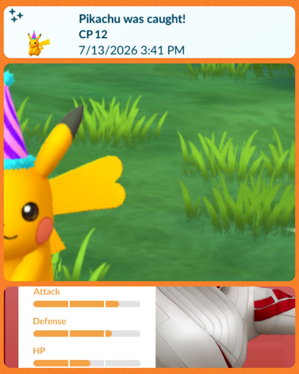 KamikeoPoGo's tweet photo. ✨#ShinyPIKACHU✨
#AnniversaryPikachuCelebration
✨🍀SHINY!🍀✨
... 👊🏾🐻 GRIND!
#SpecialAnniversaryPikachuCelebration #ShinyPokemon #PIKACHU #CostumePikachu #ShinyGameIsStrong #OnlyMatterOfTime #ShinyHunter #PokemonGo https://t.co/rMpoAb4nHq