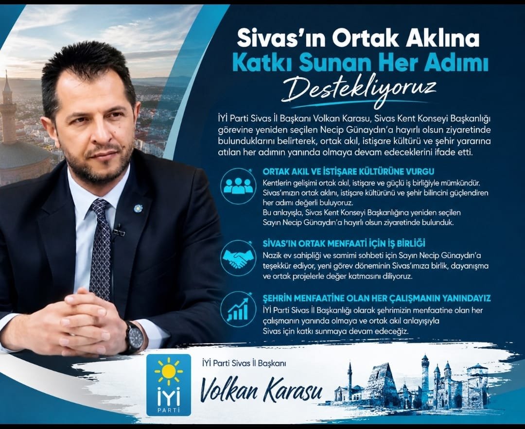 iyipartisivaskp's tweet photo. Sivas İYİ Parti İl Teşkilatı olarak Sivas Kent Konseyi'ni ziyaret ederek şehrimizin geleceğine dair istişarelerde bulunduk.
🇹🇷🌟🇹🇷🌟
#Sivas @iyiparti @MDervisogluTR @volkankarasu_ @KevserOfluoglu @Ozturkdenizli @HuseyinRasit @ComezTurhan @SBugraKavuncu @ipekozkal @YS_Turkoglu https://t.co/yYgHlNZWr2