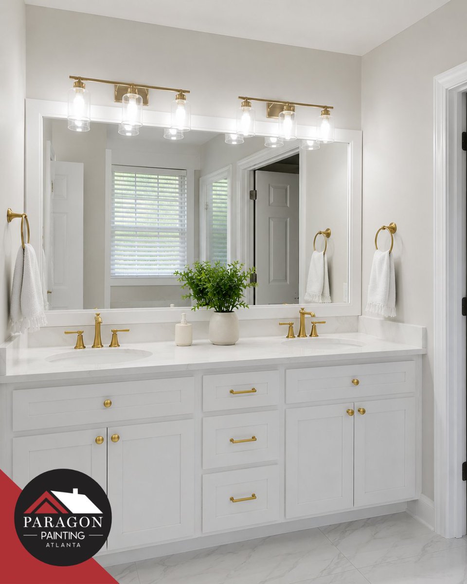 ParagonPaintAtl's tweet photo. Dreaming of a bathroom refresh? ✨

Sometimes all it takes is the right paint color.

#FromPinterestToReality 🤩

#ParagonPainting #InteriorPainting #BathroomInspo https://t.co/WttKsVDYxY