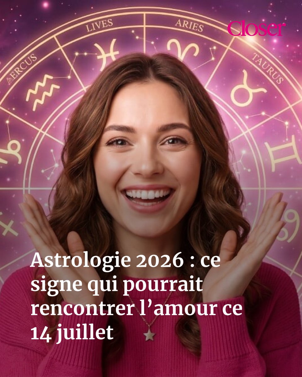 closerfr's tweet photo. 👉 https://t.co/q2XeQMnIKO
Ce signe du zodiaque pourrait bien faire une rencontre qui changera son été lors de cette journée du 14 juillet. https://t.co/GhzR5m3AbU