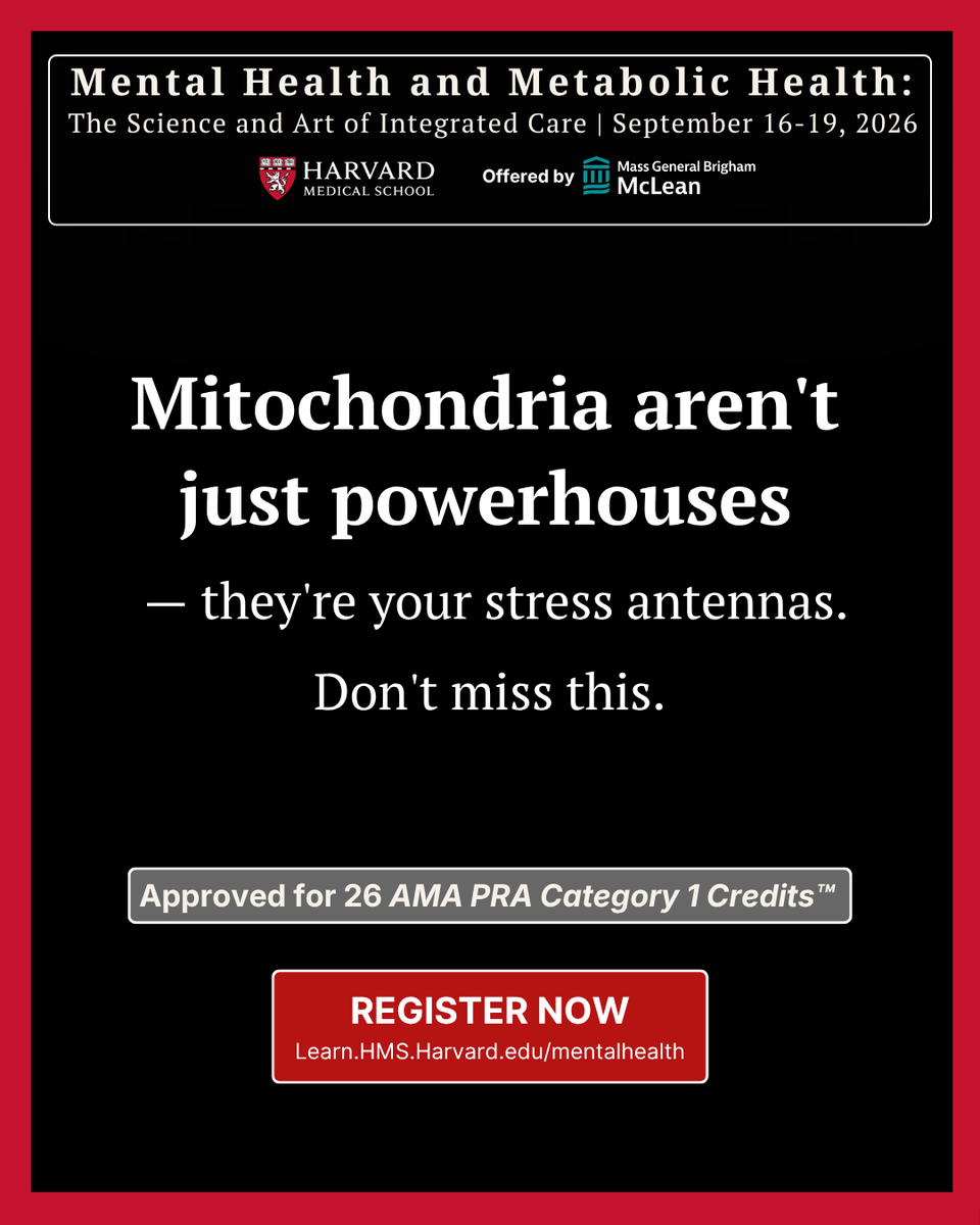 ChrisPalmerMD's tweet photo. What if mitochondria are stress-sensitive signaling systems? Martin Picard, PhD, brings mitochondrial psychobiology to The Mental Health and Metabolic Health Conference: cellular health, stress, resilience, and brain-body communication. 
@MitoPsychoBio 

https://t.co/oe8InA1yj7 https://t.co/lCCtiZ11LL