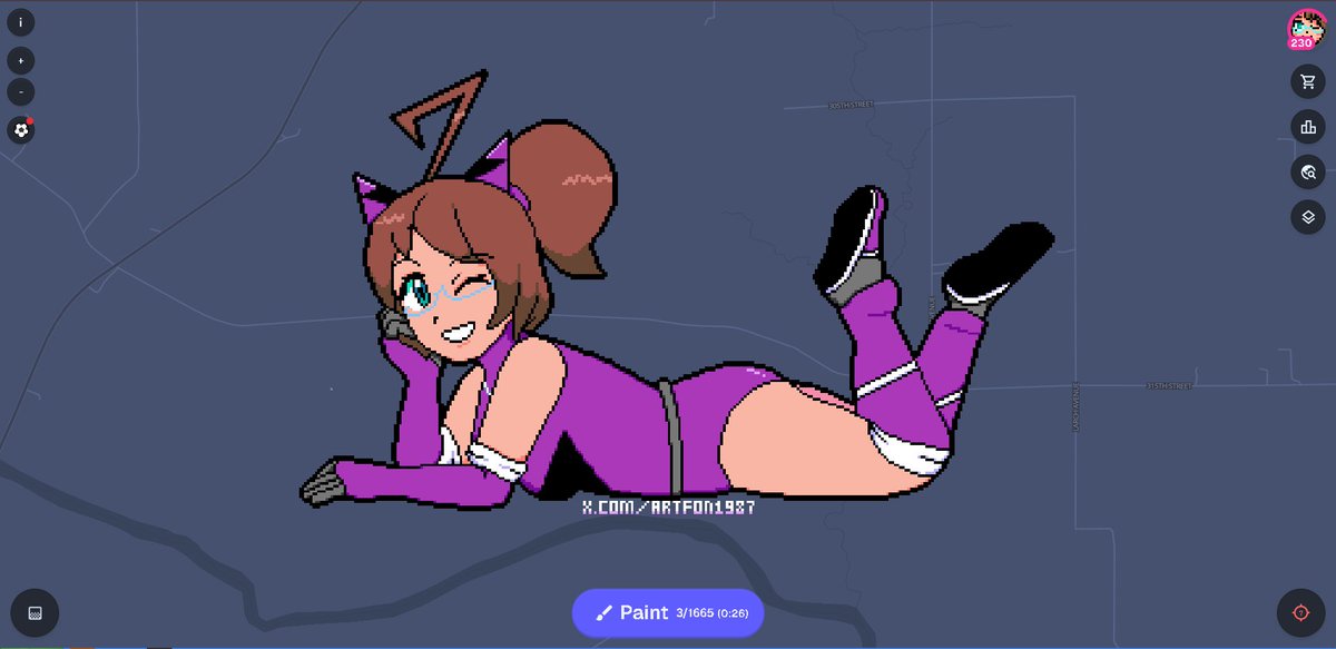 ArtFon1987's tweet photo. Been a while since I made art on Wplace. This time around I went for something bigger. https://t.co/b1Xylua4aq