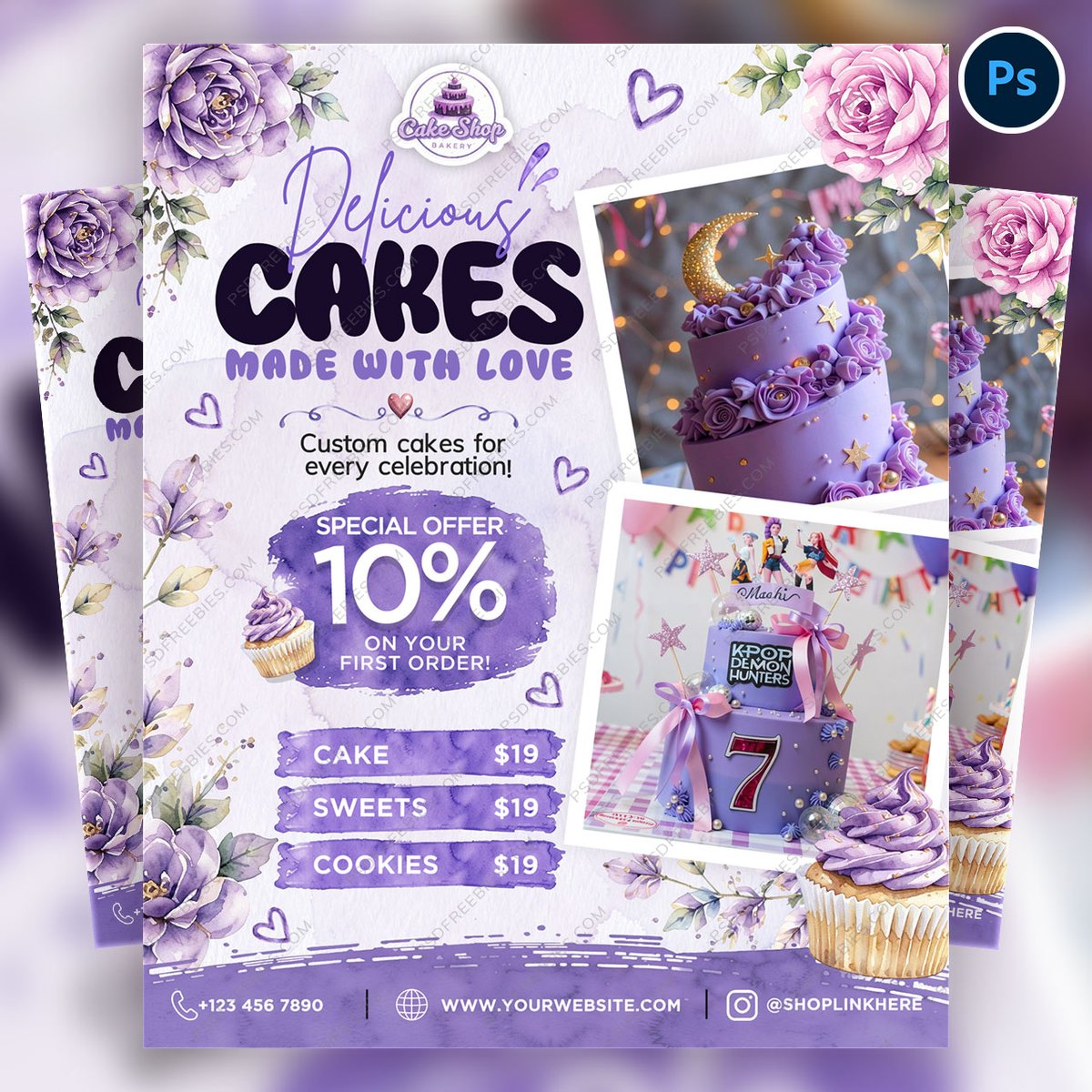 PSDFreebies's tweet photo. Download the Editable Purple Cake Bakery Business Flyer PSD Template
Link Here >> https://t.co/gbUM3CAHEw

#BakeryFlyer #CakeShop #BakeryBusiness #DessertShop #PSDTemplate #FlyerDesign #CakeBusiness #PastryShop #BakeryMarketing #EditablePSD https://t.co/aAkQMEzTEN