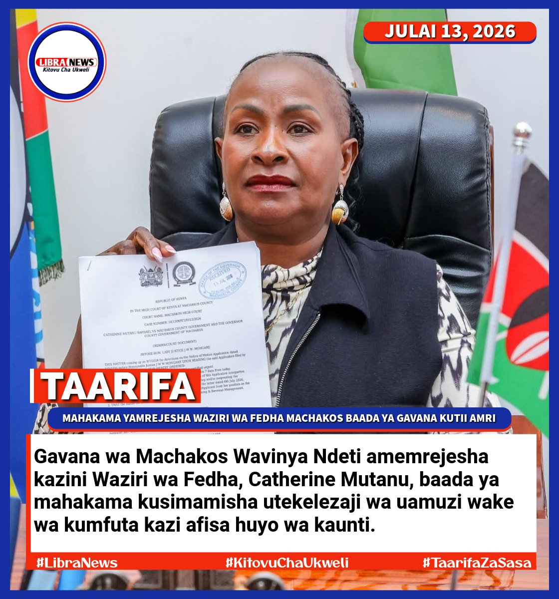 LibraNewsonline's tweet photo. 𝐌𝐚𝐡𝐚𝐤𝐚𝐦𝐚 𝐲𝐚𝐦𝐫𝐞𝐣𝐞𝐬𝐡𝐚 𝐰𝐚𝐳𝐢𝐫𝐢 𝐰𝐚 𝐟𝐞𝐝𝐡𝐚 𝐌𝐚𝐜𝐡𝐚𝐤𝐨𝐬 𝐛𝐚𝐚𝐝𝐚 𝐲𝐚 𝐠𝐚𝐯𝐚𝐧𝐚 𝐤𝐮𝐭𝐢𝐢 𝐚𝐦𝐫𝐢
#LibraNews #TaarifaZaSasa #KitovuChaUkweli #NemboYaUkweli #HapaNdipo #KisumuGoonSponsor #OrengoViolenceMaster #UnveilingEndRevival 
Tielemans https://t.co/fhi8Uvc2PJ