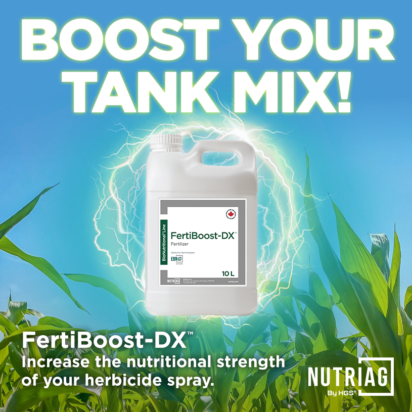 NutriAg's tweet photo. Make your herbicide pass work harder with FertiBoost-DX™! 💦🌿

Your spray window is a nutrition opportunity. Deliver Zn, Mn, K &amp; N with your herbicide application to support photosynthesis, nutrient uptake &amp; canopy development.

Add targeted nutrition today!
#CropNutrition https://t.co/OF0BF32YqR