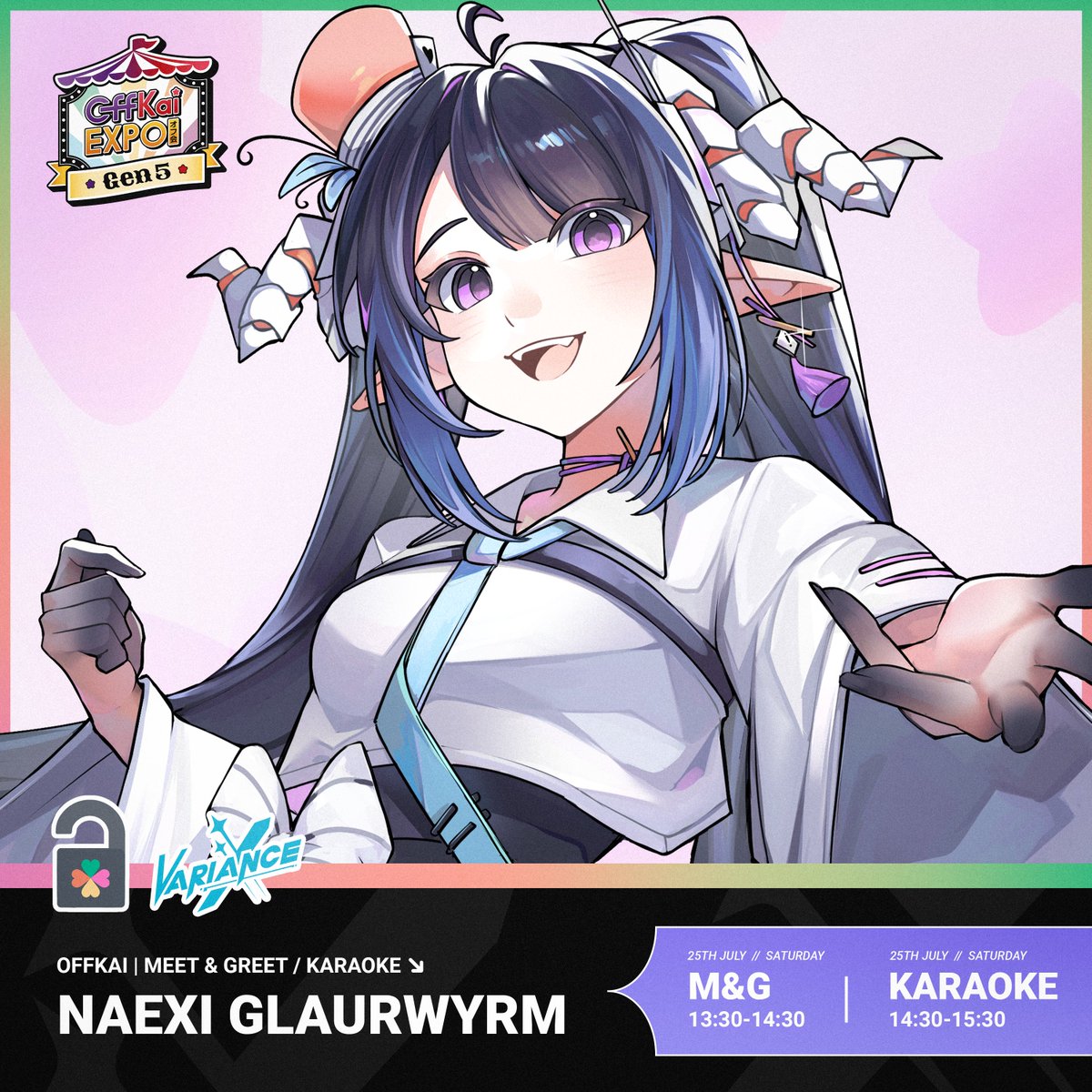 VIVARIAVirtual's tweet photo. 📢 TALENT ANNOUNCEMENT!  🔖

WYRM SPOTTING at our booth 601 on Saturday at @OffKaiExpo for meet &amp; greet AND karaoke!

Naeximps rejoice!! See you there!
@NaexiGlaurwyrm https://t.co/22McMDhIOJ