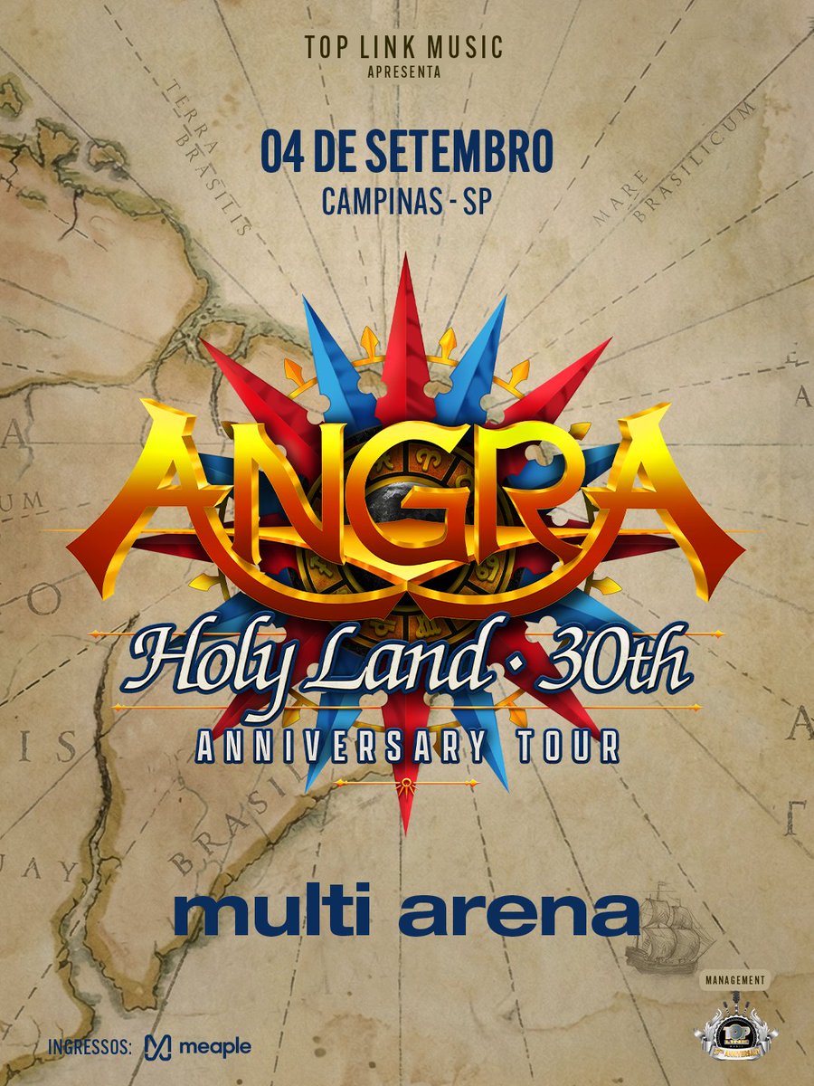 angraofficial's tweet photo. 🇧🇷 CAMPINAS! Estamos voltando para a Multi Arena no dia 4 de Setembro com a turnê que celebra 30 anos de “Holy Land”.

Vendas abertas, garanta seu ingresso: https://t.co/1F1OXGF0Lz https://t.co/t5NhwwDDMy