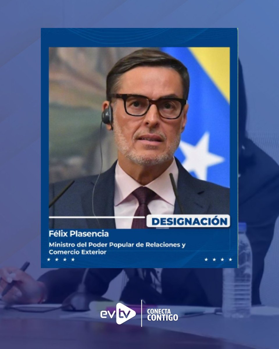 EVTVMiami's tweet photo. 🇻🇪 Delcy Rodríguez removió a Yván Gil de la Cancillería por Félix Plasencia

📢 La encargada del Gobierno, Delcy Rodríguez, anunció la salida de Yván Gil del Ministerio de Relaciones Exteriores y designó en su lugar a Félix Plasencia, tras fusionar las carteras de Relaciones Exteriores y Comercio Exterior en un solo despacho.

🔄 Rodríguez informó que la nueva institución se llamará Ministerio de Relaciones y Comercio Exterior y aseguró que Plasencia dirigirá la política exterior, fortalecerá la cooperación internacional e impulsará la llamada "diplomacia de paz".

📌 Tras su salida de la Cancillería, Yván Gil fue designado como nuevo ministro de Ciencia y Tecnología, en sustitución de Gabriela Jiménez, según informó Delcy Rodríguez en un mensaje publicado en Telegram.

#NoticiasEVTV #Venezuela #Cancillería