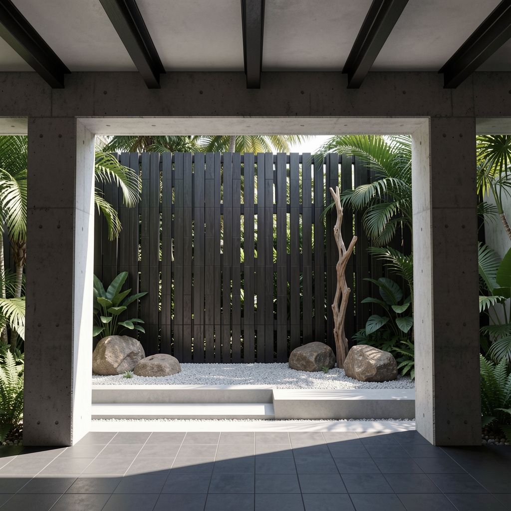 AtelierNusa's tweet photo. Siapa bilang desain itu harus banyak? Exposed concrete, kayu gelap, batu alam – that's all you need for an instant calm oasis. Every material speaks for itself. Simply honest, naturally beautiful. #AtelierNusa #TropicalModern #LombokDesign #RawMaterials #Minimalist https://t.co/H5BoUyghPt