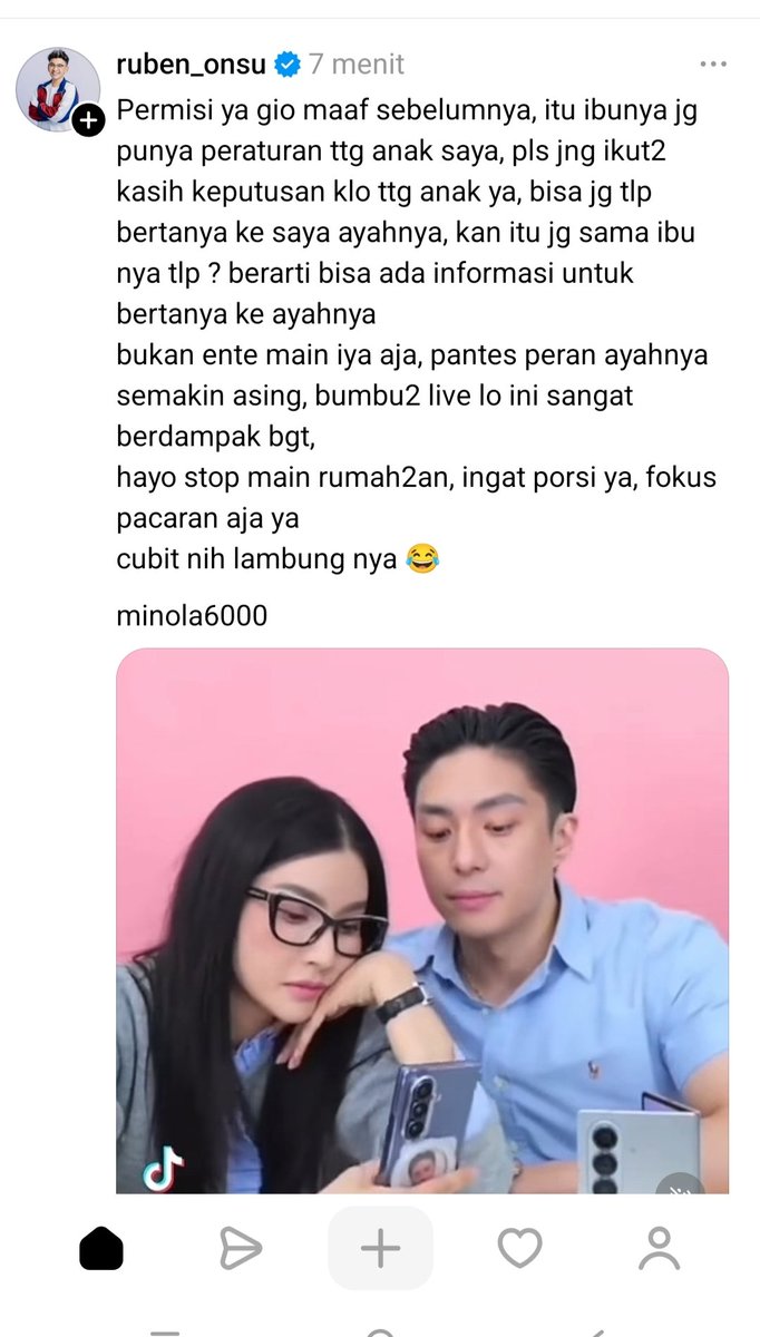 reinzivers's tweet photo. RUBEN ONSU SPEAK UP 🚨

"Gio, tolong jgn ikut2an kasih keputusan ttg anak saya ya"

YG BAPAKNYA SIAPA YG NGATUR SIAPA? Apa bumbu2 demi rating live? https://t.co/C2pD8c9rwk
