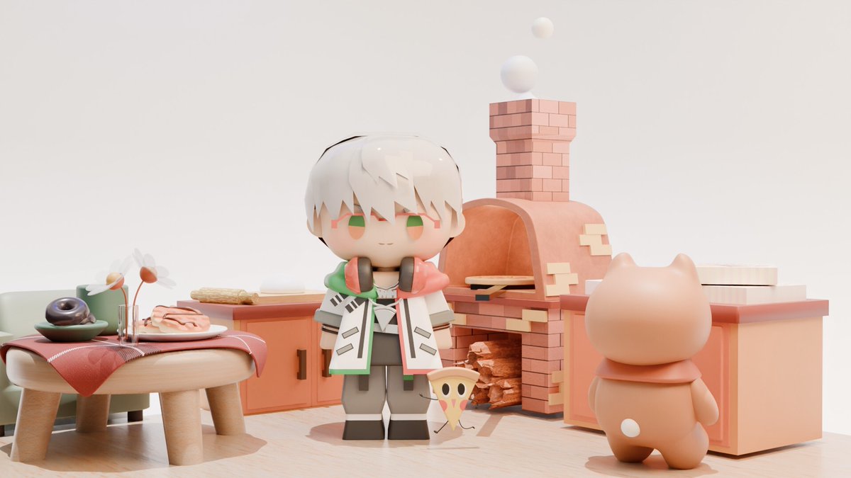 ピザくんも添えた🥳🍕