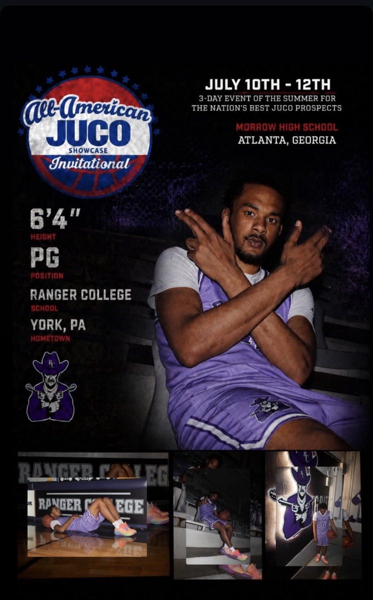 Sutton11S's tweet photo. Great weekend at the @JUCOShowcase in ATL going 3-0 with a great group of guys!!! 
Thank you for having me 🙏🏽🫡
#pistolsup💜 #rangercollege #jucoproduct https://t.co/1GIpGfFIb5