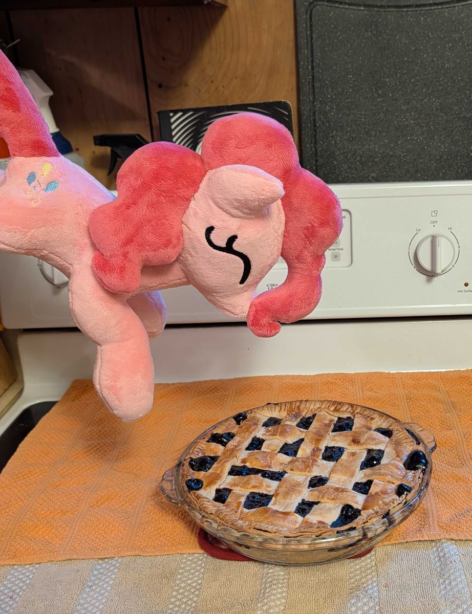 gifter_s's tweet photo. Looks like it's Pinkie PIE time! Mmm, it's blueberry.  #mlp #plushie #pinkiepie #blueberrypie https://t.co/LLyWoDZRqI