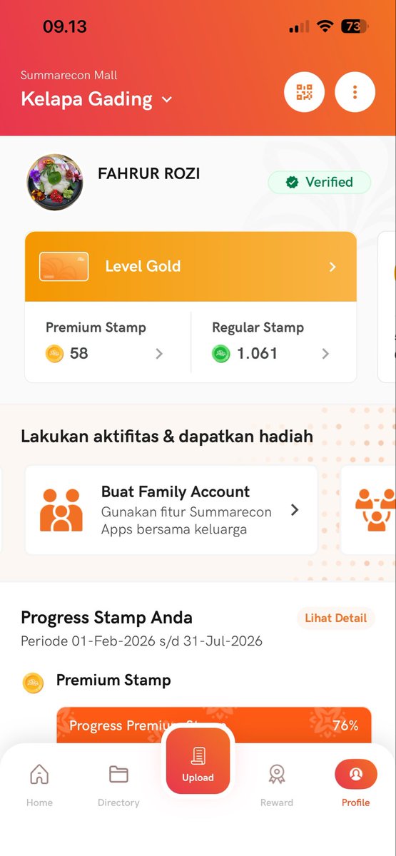 Oztark's tweet photo. Hari ini sudah tanggal 14 Juli. Masih ada 1061 regular stamp lagi yang harus ditukarkan sebelum akhir bulan. Stamp nya masih akan bertambah terus walau tiap hari ditukarkan kopi. Sehari maksimal menukar secangkir kopi. Kayaknya bakal ada point yang hangus karena tiap hari belanja di MKG dan dapat point. 

#MKGZen
#SummareconMallApp