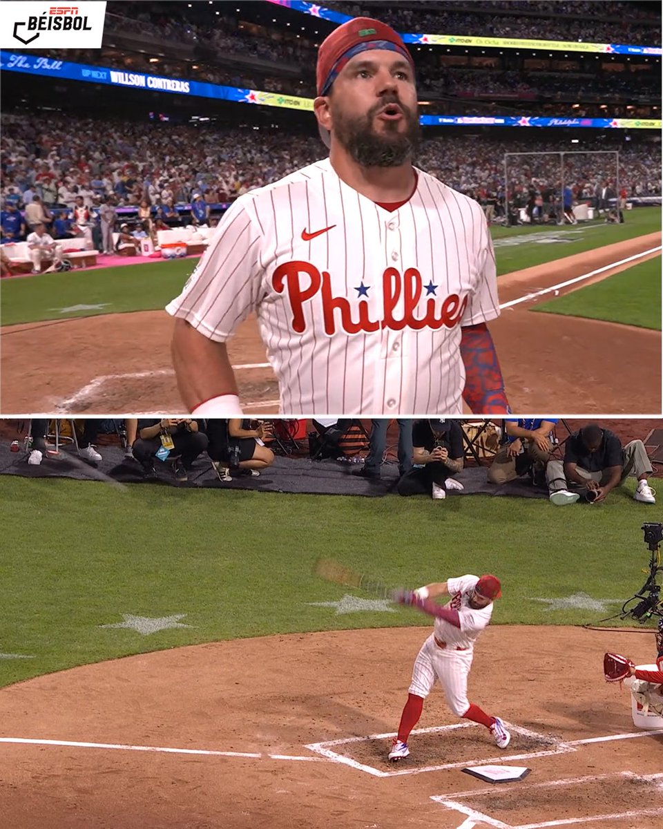 ESPN_Beisbol's tweet photo. Kyle Schwarber se impone a Willson Contreras con 9 Home Runs.⚾️💥

Schwarber intentará quedarse con el trofeo en casa.🤩⚾️ https://t.co/1DYYJ2ESyk