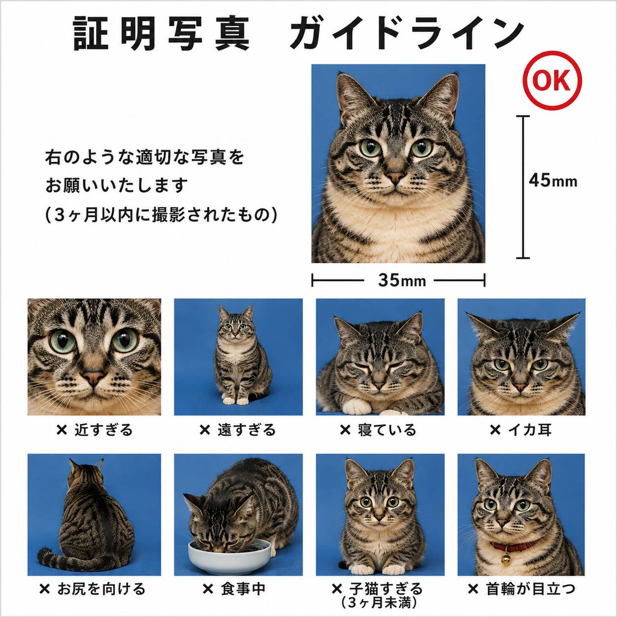 証明写真 流行ってたので。うちのも。chatGPT使用