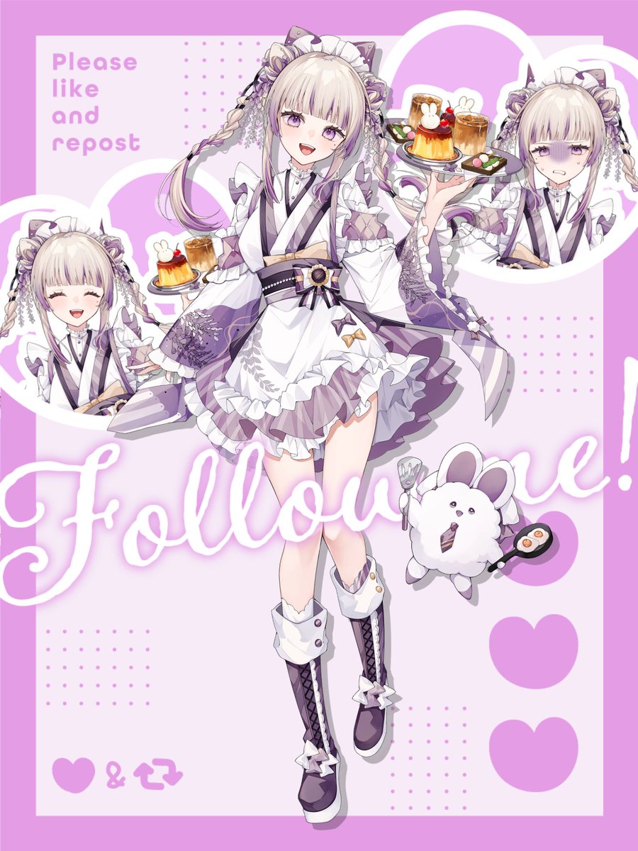 AureliaBinx's tweet photo. 🎀 #IRIAMメンテ中のフォロー祭り️ 🎀

☕️ I'm Aurelia, your local maid at Cafe Binx ☕️

💜Chaotic, but chill vibes 💜
💜 always down to clown 💜
💜 big fan of anime, jpop, and online culture 💜

 #IRIAMMaintFollowFest #IRIAM #VTuber https://t.co/ZH7in6BdaD
