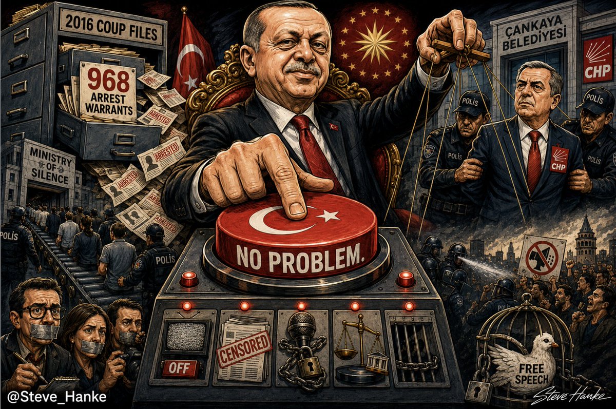 steve_hanke's tweet photo. #TurkeyWatch🇹🇷: ERDOĞAN'S TURKEY = NO FREEDOM OF SPEECH = NO PROBLEM. https://t.co/Ozg4B45lqg