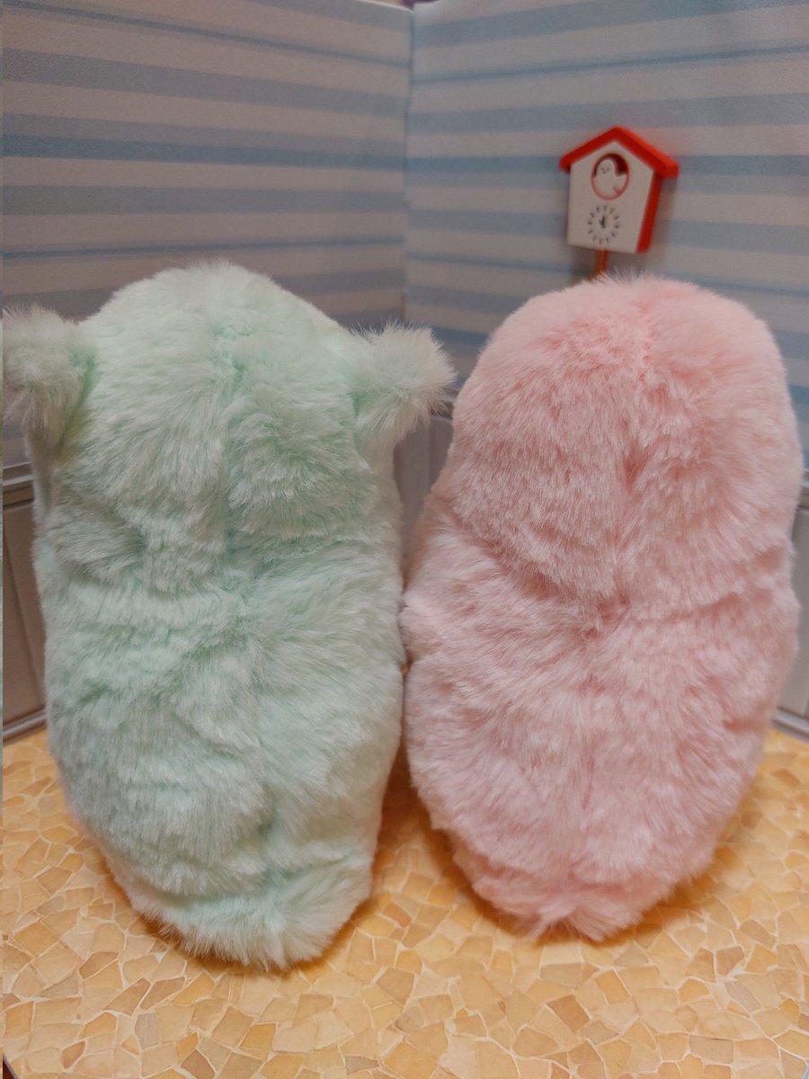 0624Pinky's tweet photo. ばんばぱえりあさんの、｢ことりのぬいぐるみ｣の本を見て、ミミズクとフクロウ作ってみました🥰

げっしるいのぬいぐるみも購入したので、可愛いの作れますように🥰

#ばんばぱえりあ
#ことりのぬいぐるみ https://t.co/nuMZeKRcpY
