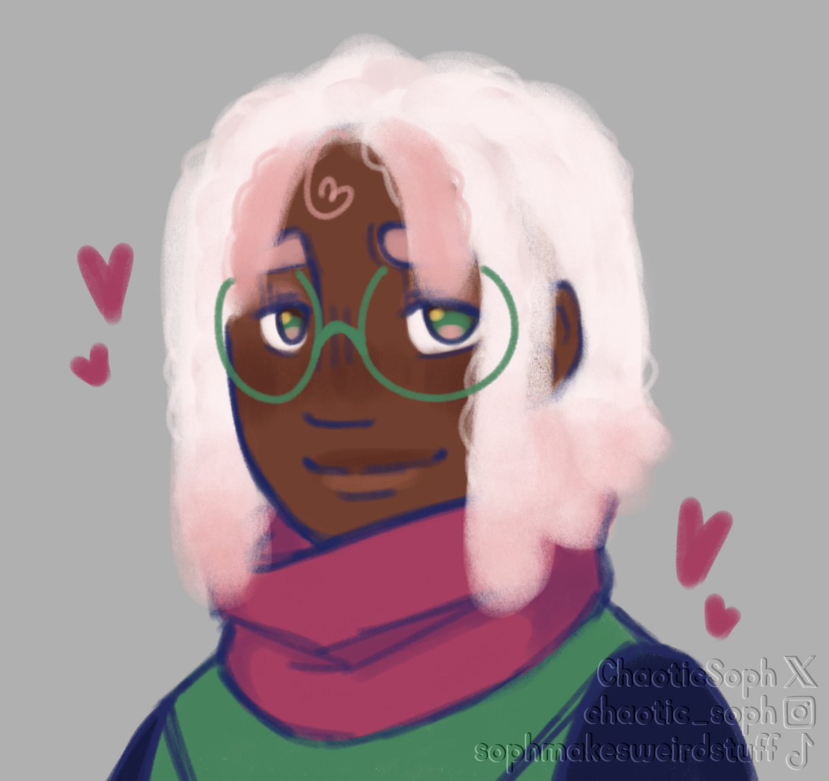 ChaoticSoph's tweet photo. Blacksei 🧣

Did this partly out of spite from a certain genre of comments (see third image) but also because I thought my human Ralsei was well overdue for a redesign, considering I’ve learnt more about drawing black people ^o^

#Deltarune #Ralsei https://t.co/4hojUhITk9