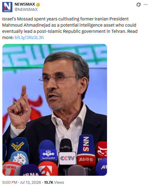GhostofBPH's tweet photo. Now we have confirmation that Mossad had infiltrated the highest ranks of Iranian leadership--hence why they had to implement a Continuity of Government (COG) protocol last August. 

The only reason they have the opportunity to do this was because President Trump gave them reprieve when he capped the "Twelve Day War" with Operation Midnight Hammer, which may have been pure narrative. (We are now no longer pursuing the nuclear dust...did it ever even exist?)

When Iran implemented COG, they immediately removed the Ayatollah from the chain of command, effectively abolished the IRGC's hierarchy, and devolved the political powers of the state to the 31 regional governors. 

One of the main objectives of this move was to prepare for intense economic warfare--the collapse of their currency--which happened in December/January. The subsequent riots were used as a cover for Mossad operatives to try to overthrow the government and seize power in Tehran, which the Iranians seemed completely prepared to defend against with the help of Putin and Starlink via Elon Musk. (Starlink deployed for free use, then "hacked" by the Russians to track all the Mossad operatives down.) 

President Trump helped the Iranian leadership thwart a Mossad plot to overthrow their government. 

https://t.co/KVVrzvWO6f