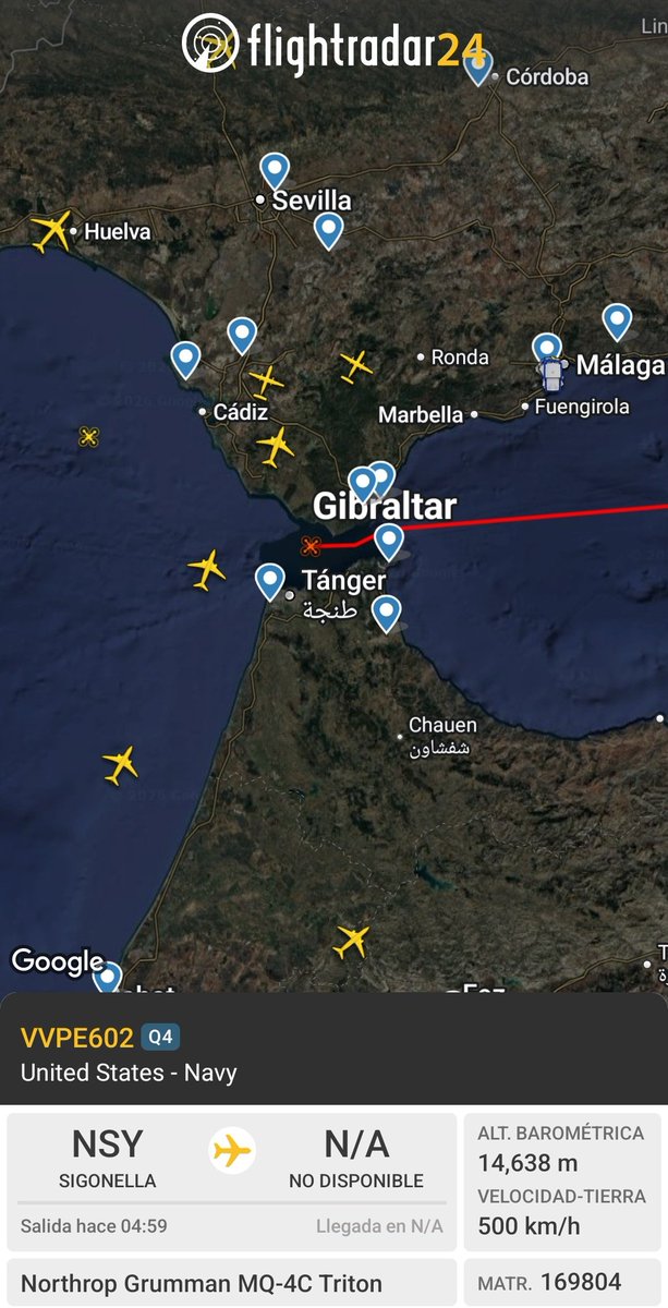 Gl0ryScope's tweet photo. 🔃 Actualización: el tritón proveniente de Italia, atraviesa el Estrecho de Gibraltar.

#españa #spain #usnavy #OSINT https://t.co/vUgPLUQ4Tm