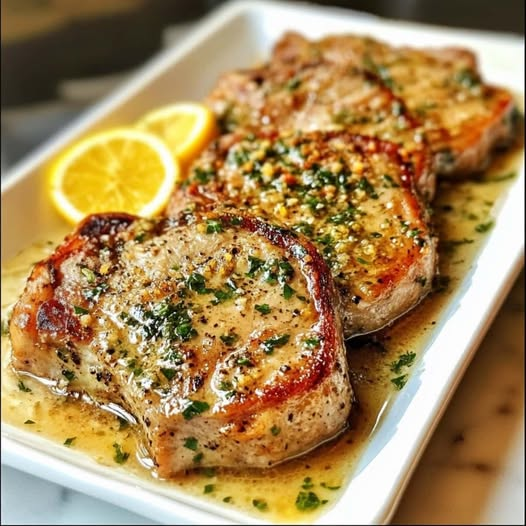 ann_ann886's tweet photo. 🍋 Lemon Butter Pork Chops
 Ingredients:
Meat
4 boneless pork chops
Produce
4 garlic cloves, minced
1 tsp garlic powder
1 tsp lemon zest
Juice of 1 lemon (about 3 tbsp)
2 tbsp fresh parsley, chopped
Canned Goods
1 cup chicken broth
Baking & Spices
1 tsp paprika
Salt and pepper, to taste
Oils & Vinegars
1 tbsp olive oil
Dairy
3 tbsp unsalted butter

Instructions:
Season the Pork Chops:
Pat pork chops dry with paper towels.
Season both sides with salt, pepper, paprika, and garlic powder.
Sear the Pork Chops:
Heat 1 tbsp olive oil in a large skillet over medium-high heat.
Add pork chops and sear for about 3–4 minutes per side until golden brown. Remove and set aside.
Make the Lemon Butter Sauce:
In the same skillet, reduce heat to medium.
Add 3 tbsp unsalted butter.
Once melted, add minced garlic and sauté for about 30 seconds, until fragrant.
Pour in 1 cup chicken broth, lemon juice, and lemon zest. Stir to combine.
Bring to a simmer and cook for 3–4 minutes to slightly reduce the sauce.
Return Pork to Pan:
Place pork chops back into the skillet, spoon some sauce over the top.
Simmer uncovered for 5–7 minutes, or until the pork is cooked through (internal temp of 145°F / 63°C).
Finish and Serve:
Sprinkle with chopped parsley.
Serve hot with pan sauce spooned over the pork chops.