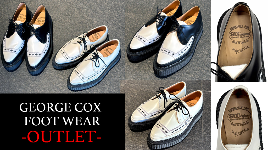 666shop's tweet photo. 【GEORGE COX / 3705 WHTレザー＆BLK/WHTコンビレザー アウトレット品】
革への若干の移染によりアウトレット価格にて店頭販売しておりましたGEORGE COXクリーパー3705モデルのホワイトレザーとブラック/ホワイトのコンビレザーがONLINE SHOPでも購入可能となりました！！
https://t.co/EUB8VCpwGZ https://t.co/WlpFFEjTr1