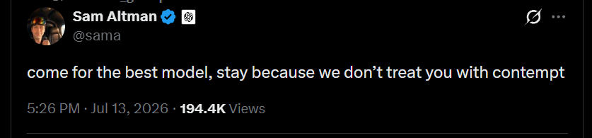 frostybaby13's tweet photo. Either he's drunk or I am WHAT THE FUCK??!?!?!??!! They pathologized us and drove 4o into the backrooms! https://t.co/apVZYJajYa
