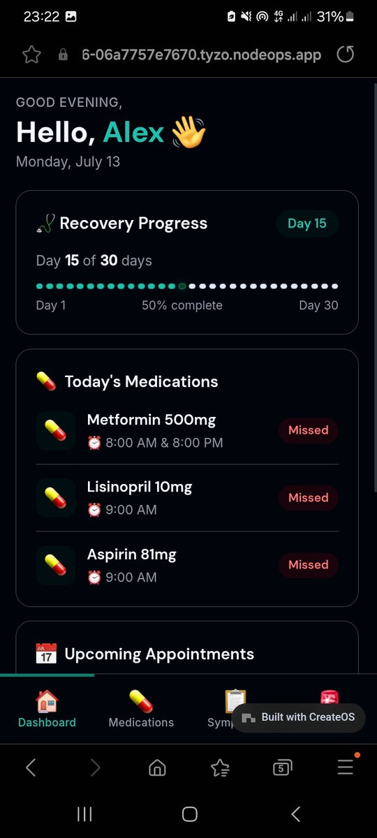 jemmyboot's tweet photo. Leaving the hospital sometimes doesn't mean a patient has recovered fully and so many people forget medications,follow up appointments etc.
Mend is designed as a post discharge recovery companion.
https://t.co/TxkzLtV7an
#builditnow
@createos @BuildOnNodeOps https://t.co/9xjMlo8Oel